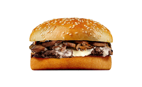 Smashed Mushroom Swiss Burger