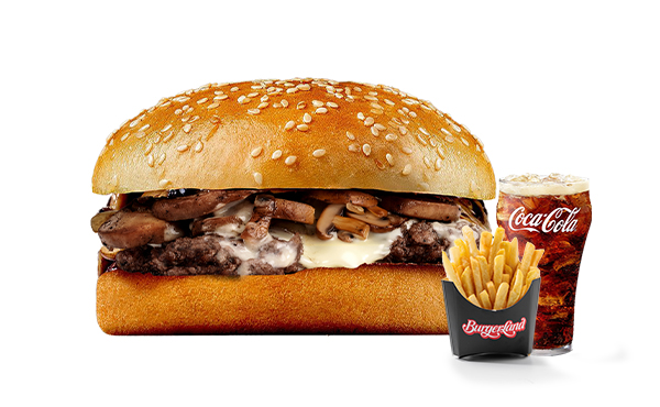 Smashed Mushroom Swiss Burger Meal